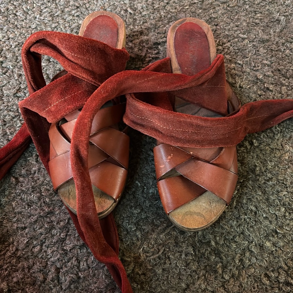 Free People Suede Wrap Sandals